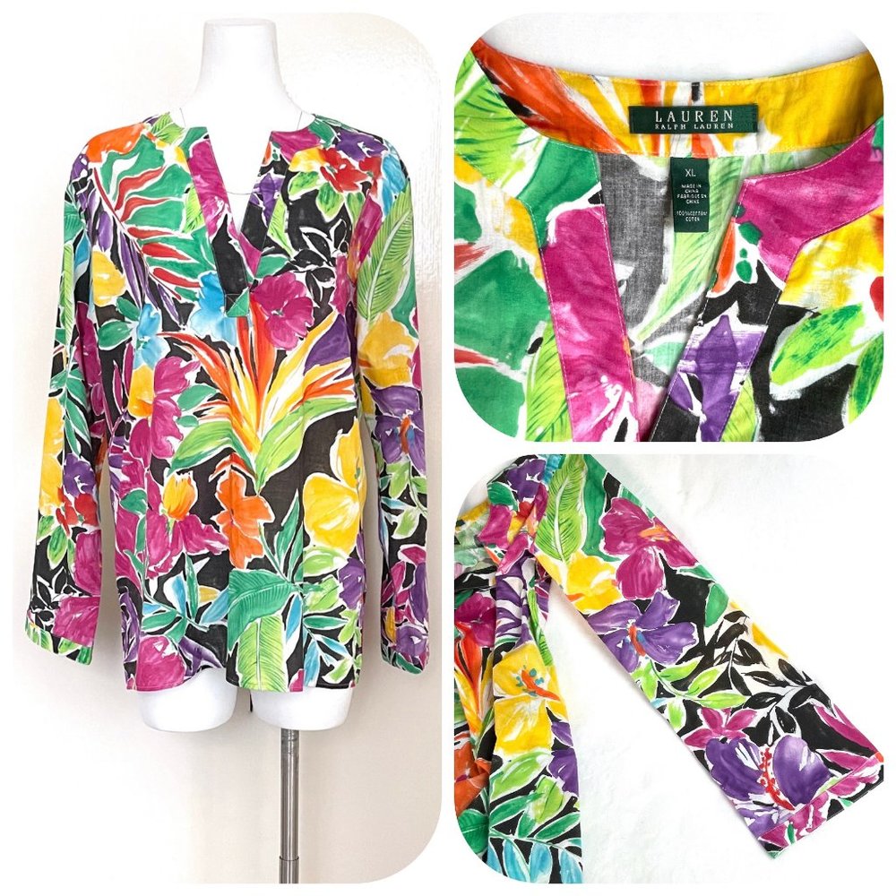 Ralph Lauren Cotton Floral Tunic/Top